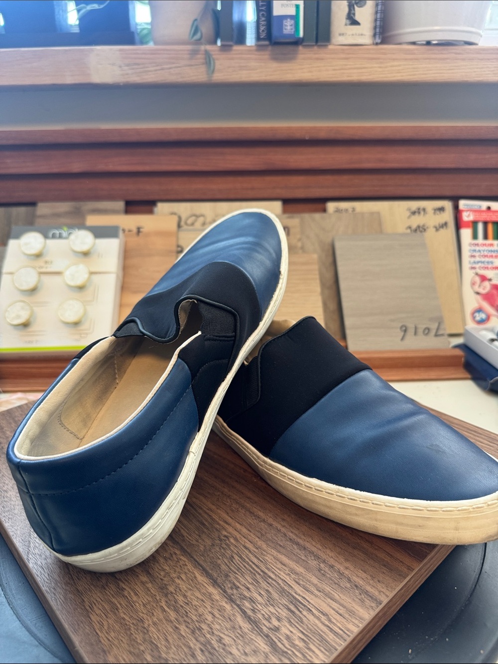 ZARA Men's Slip-On Casual Sneakers in Navy and Black